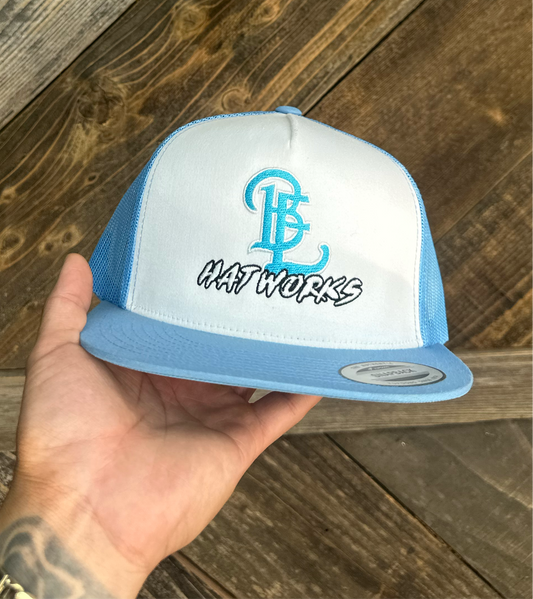 Baby Blue/ White BE Snapback