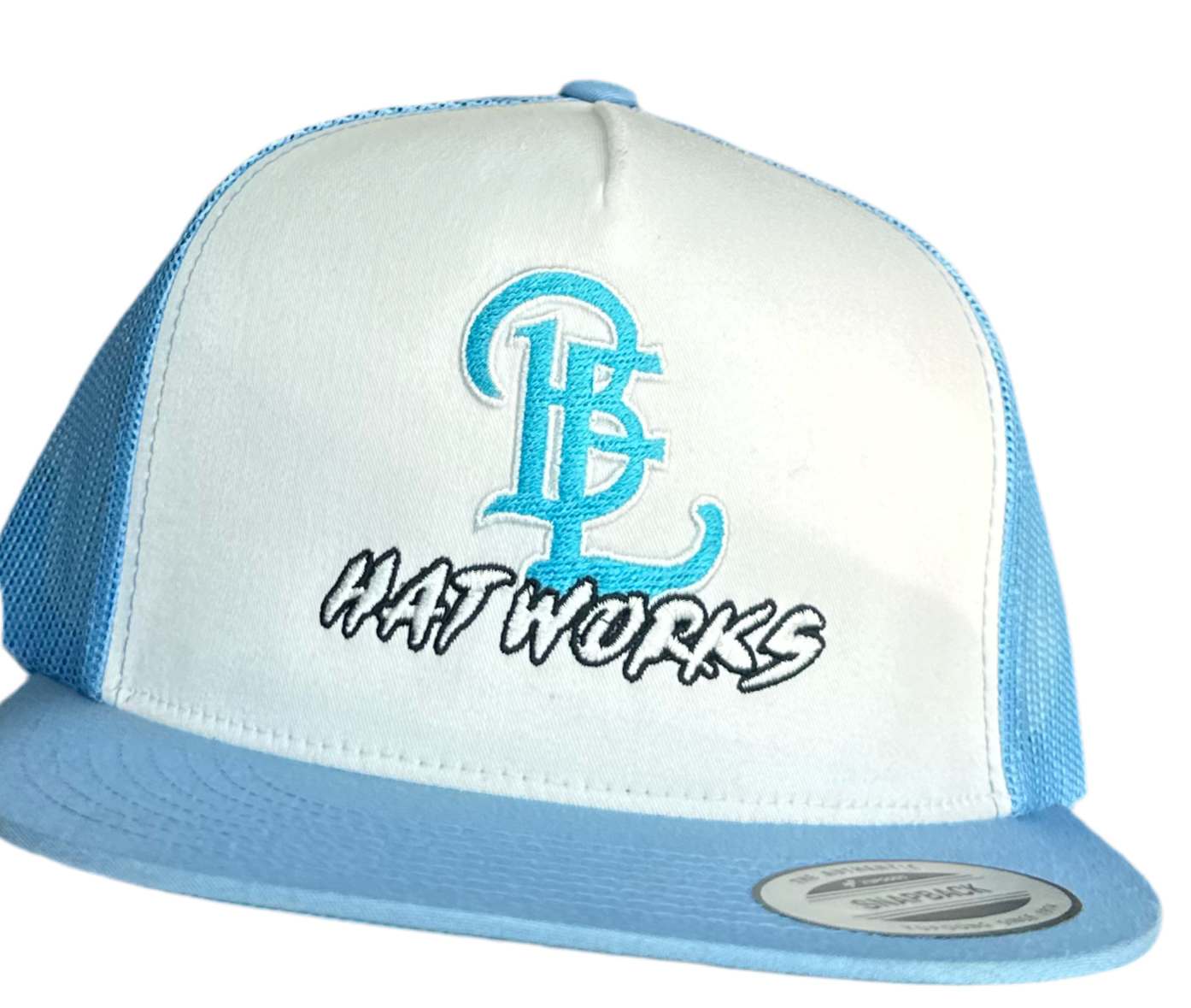 Baby Blue/ White BE Snapback