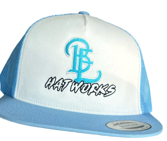 Baby Blue/ White BE Snapback